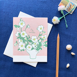 Hellebore Blossoms Baby Card