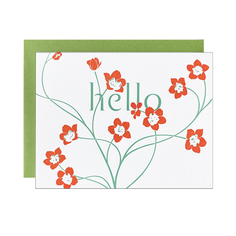 Twining Flowers Hello Card