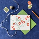 Twining Flowers Hello Card