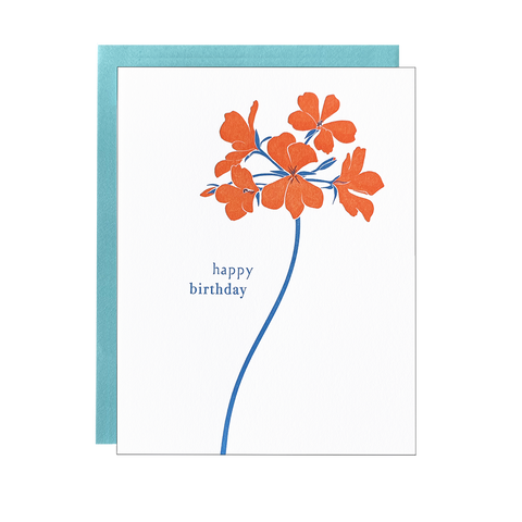 Pelargonium Birthday Card