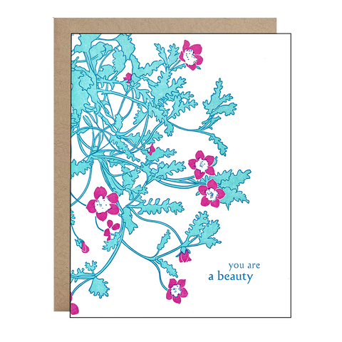 Crimson Flower Beauty Card